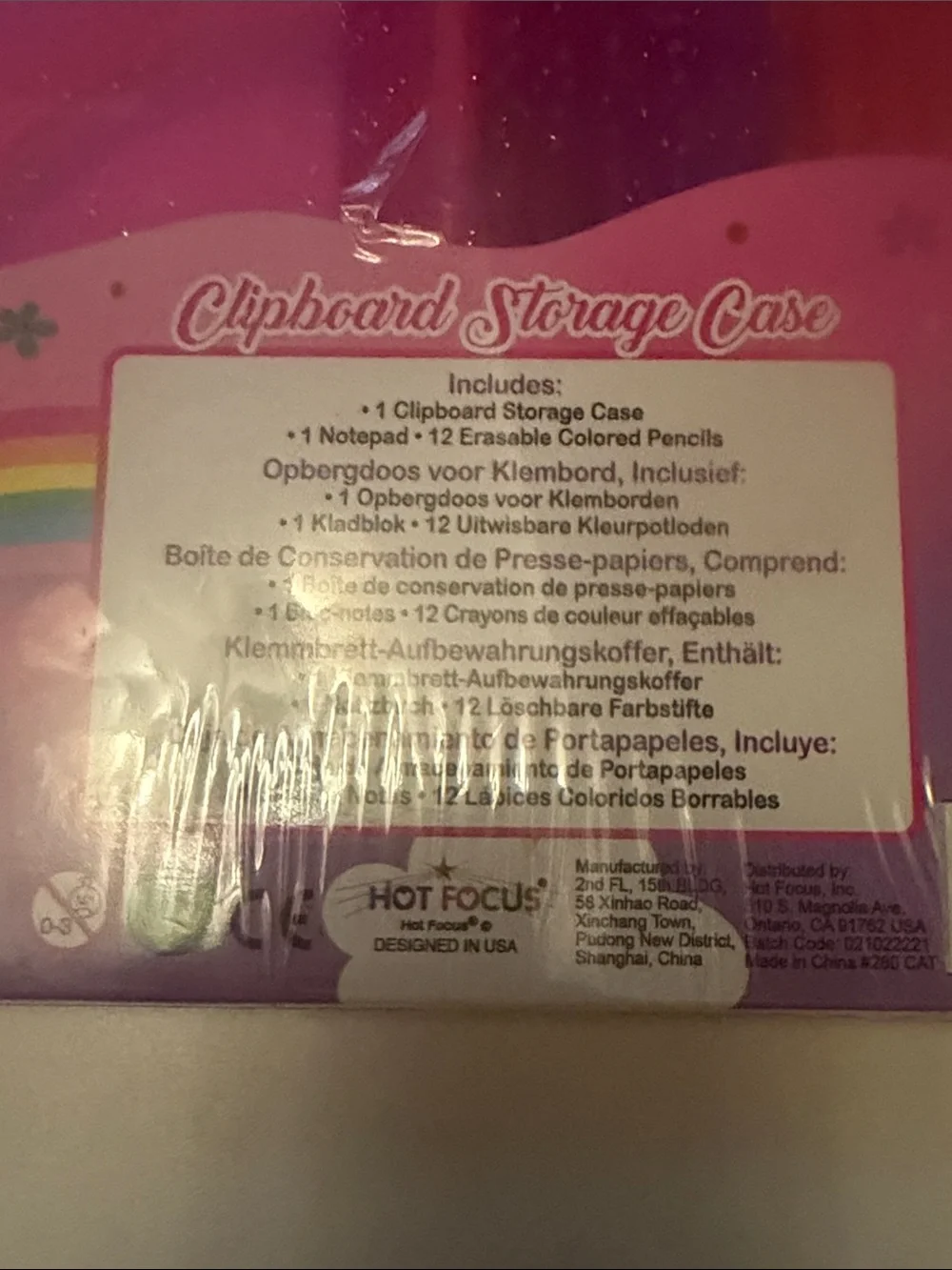 Pink Unicorn Cat Clipboard and Storage Case - Kids Journal Set